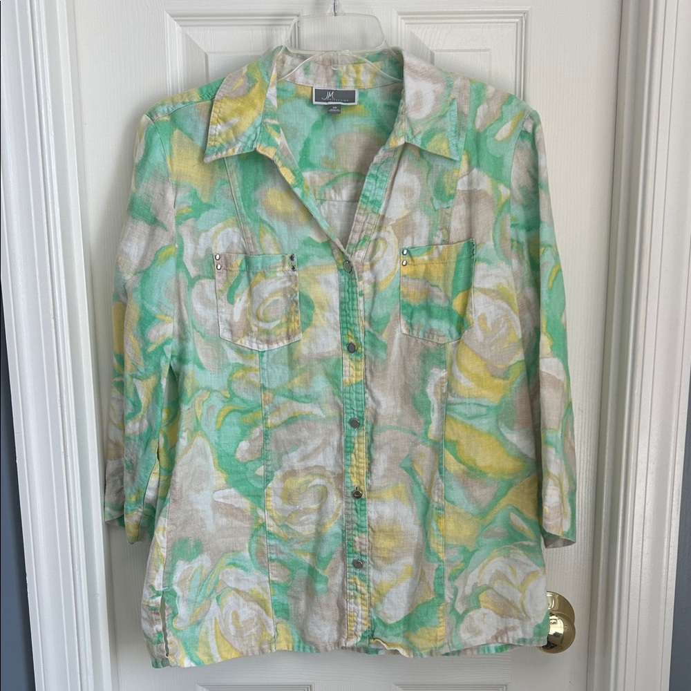 ⚜️ JM Collection Multicolor Floral Shirt